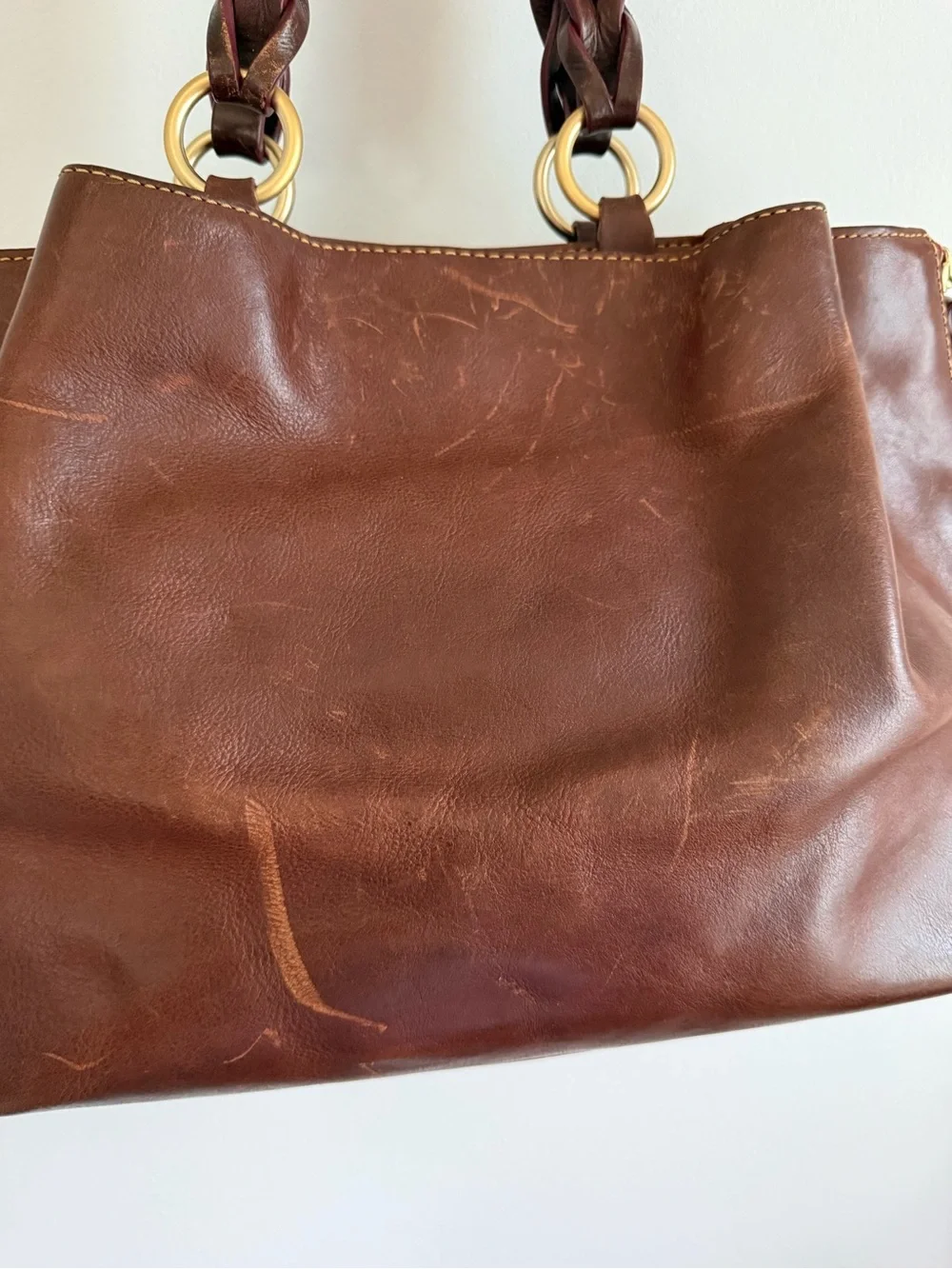Dooney & Bourke Brown Florentine Large Zip Barlow